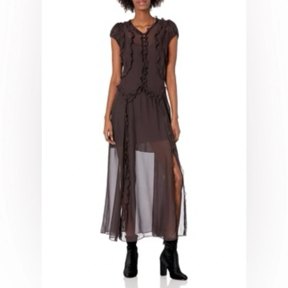 Rebecca Taylor Silk Ruffled Maxi Dress - Picture 3 of 13